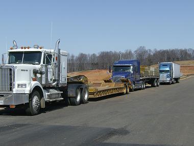 Equipment being transported